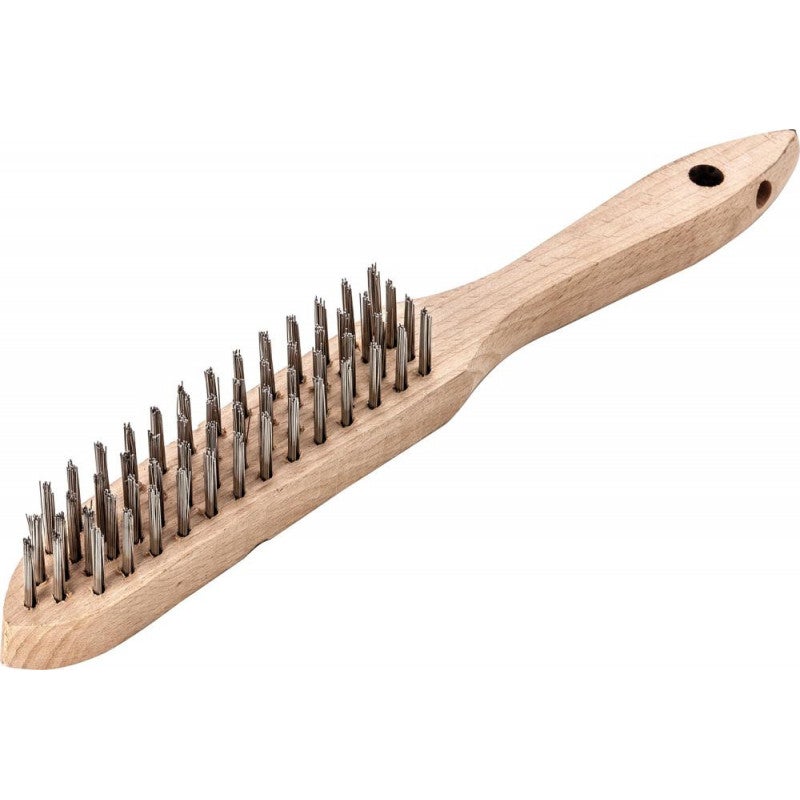 Brosse Métallique 4 Rangées - Acier 0,35mm, Manche Balai, IRONSIDE