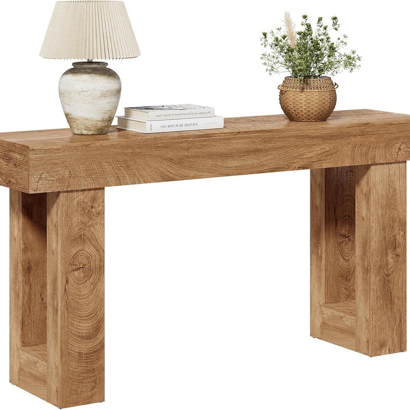 Tribesigns 160 cm stolik boczny w stylu rustykalnym do ustawienia za sofą, wygląd naturalnego drewna, wąski stolik boczny do przedpokoju