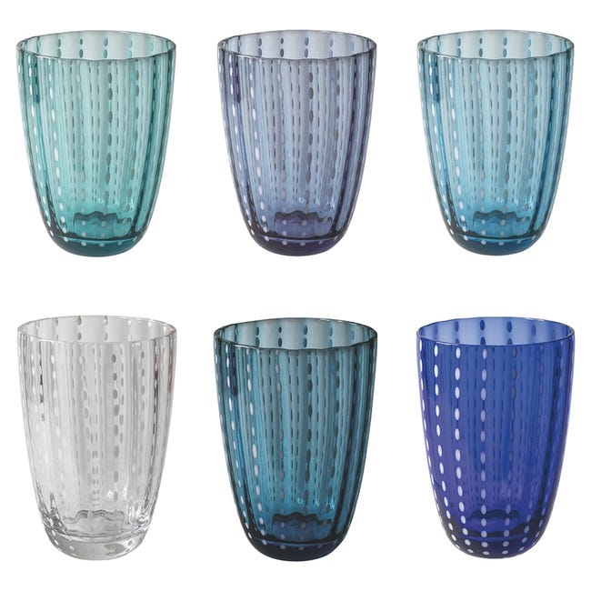 Idra Soraya Set di 6 bicchieri verdi assortiti NasonMoretti Idra Soraya Set di 6 bicchieri verdi assortiti NasonMoretti