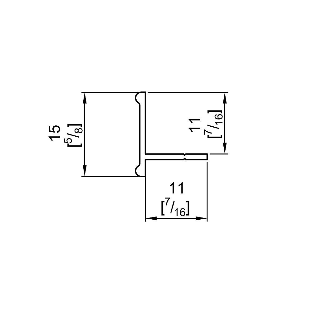 Profil bas en T SLID'UP 210 - 220 pour porte 18 mm max - 1,8 m - blanc - 4