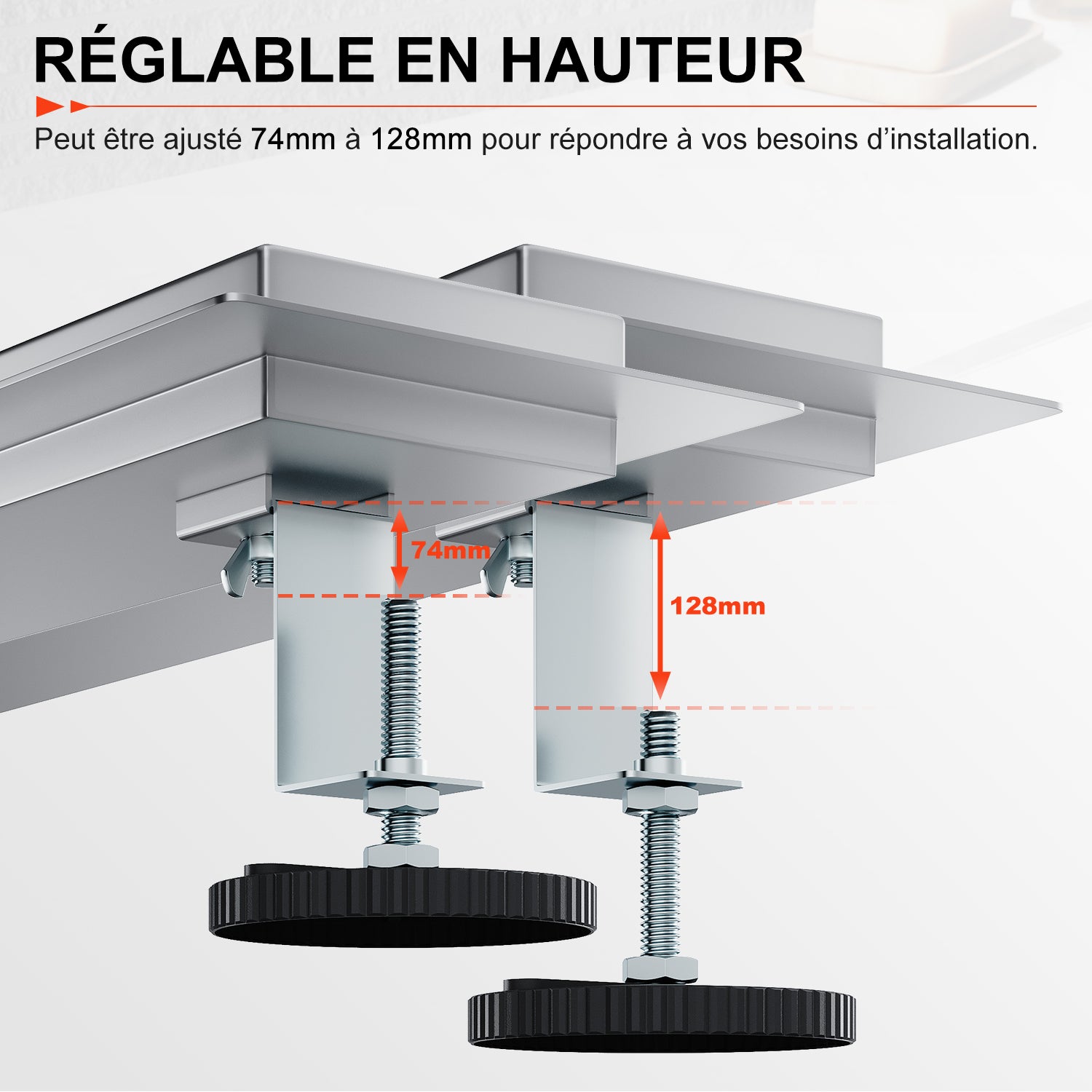 SIRHONA Caniveau de Douche 360° à l'Italienne, Siphon de Double Face Hauteur Réglable avec Filtre à Cheuveux, Canal de douche 70cm - 6