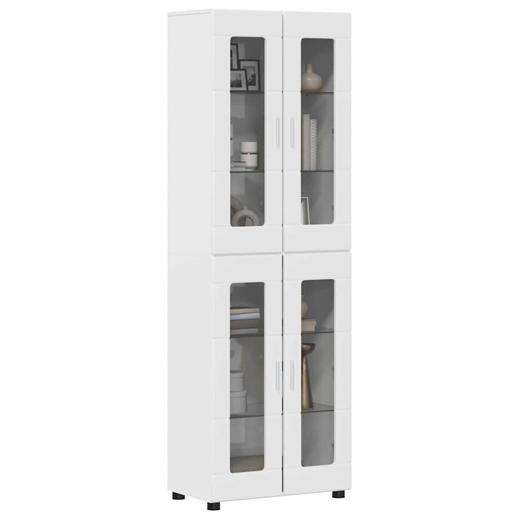 Armoire Haut de rangement - Armoire De Chambre avec porte Blanc brillant 60 x 35 x 182 cm - 3