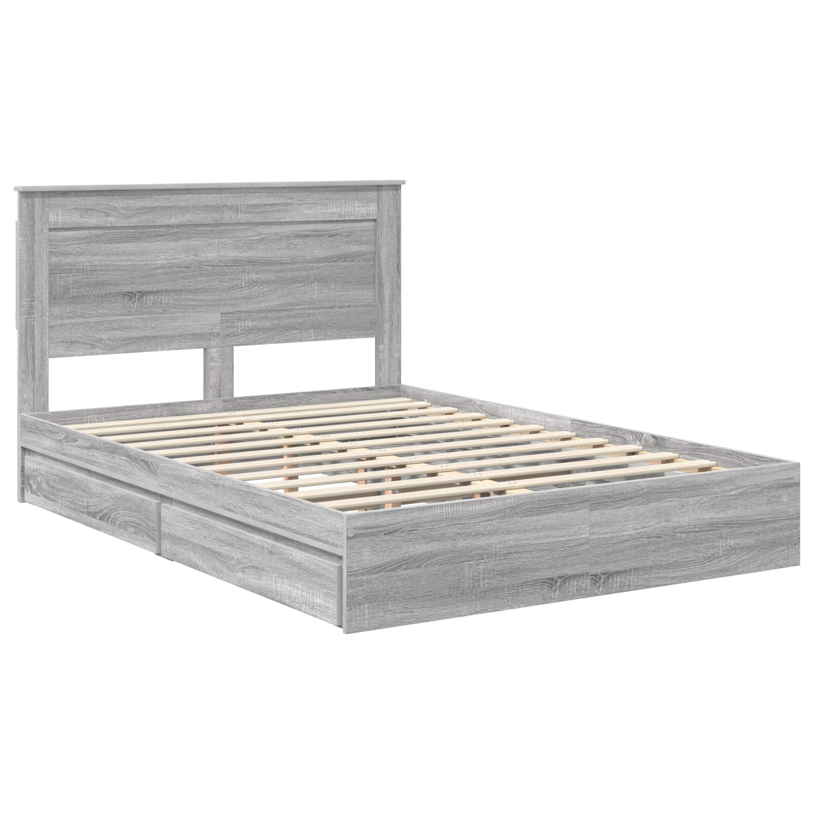 Lit de Rangement Gris 140 x 200 cm Bois d'ingénierie - 3
