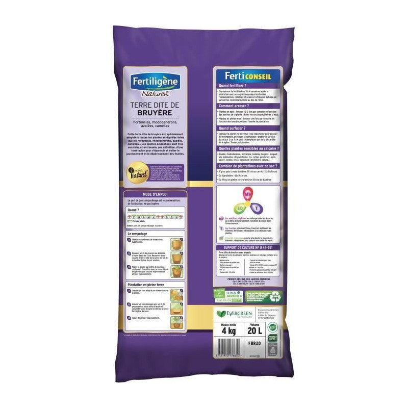 FERTILIGENE Terre dite de Bruyere - 20 L - 2