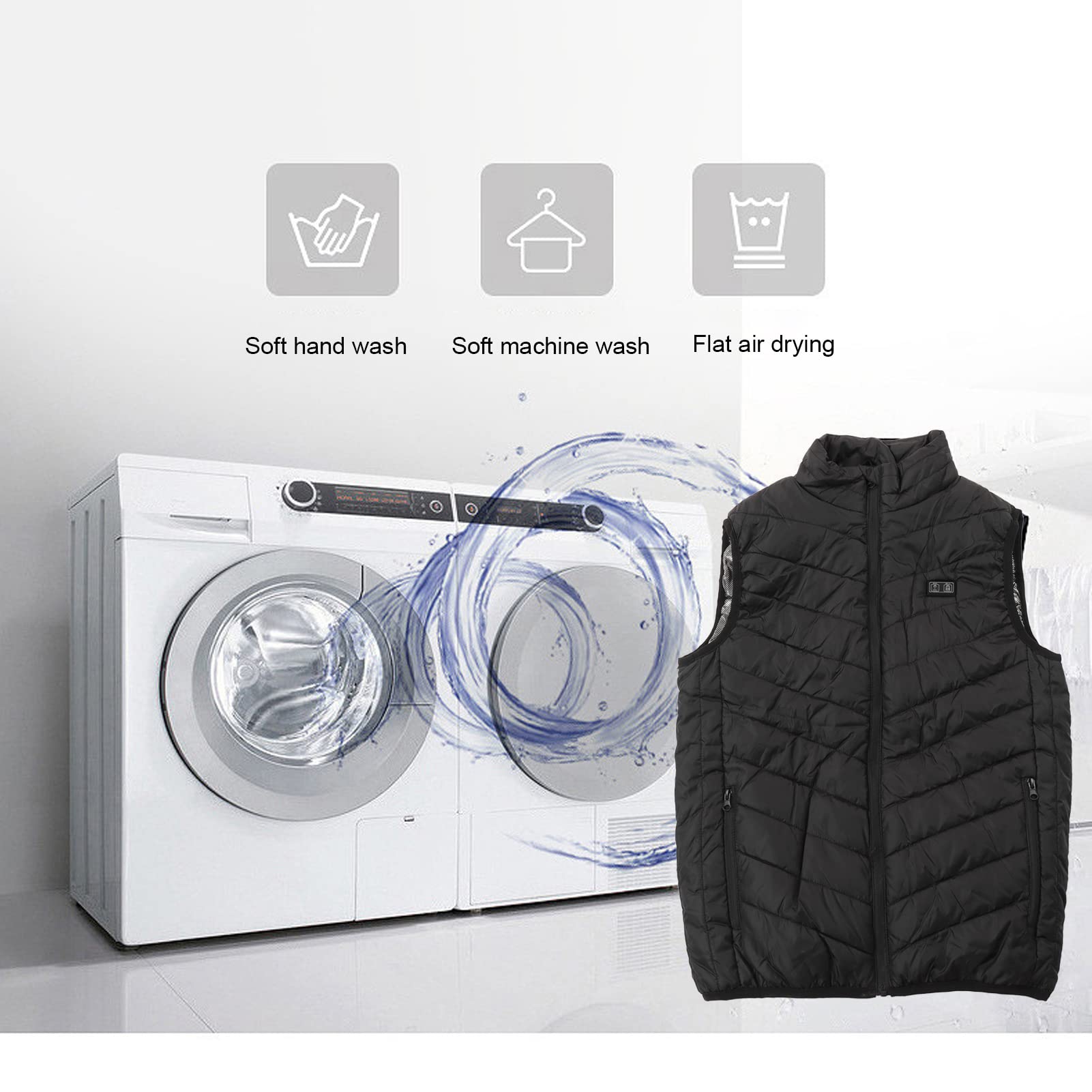 Gilet chauffant, gilet chauffant d'hiver, gilet chauffant électrique avec 3 niveaux de chauffage, vestes chauffantes pour hommes femmes en plein air(3 - 9