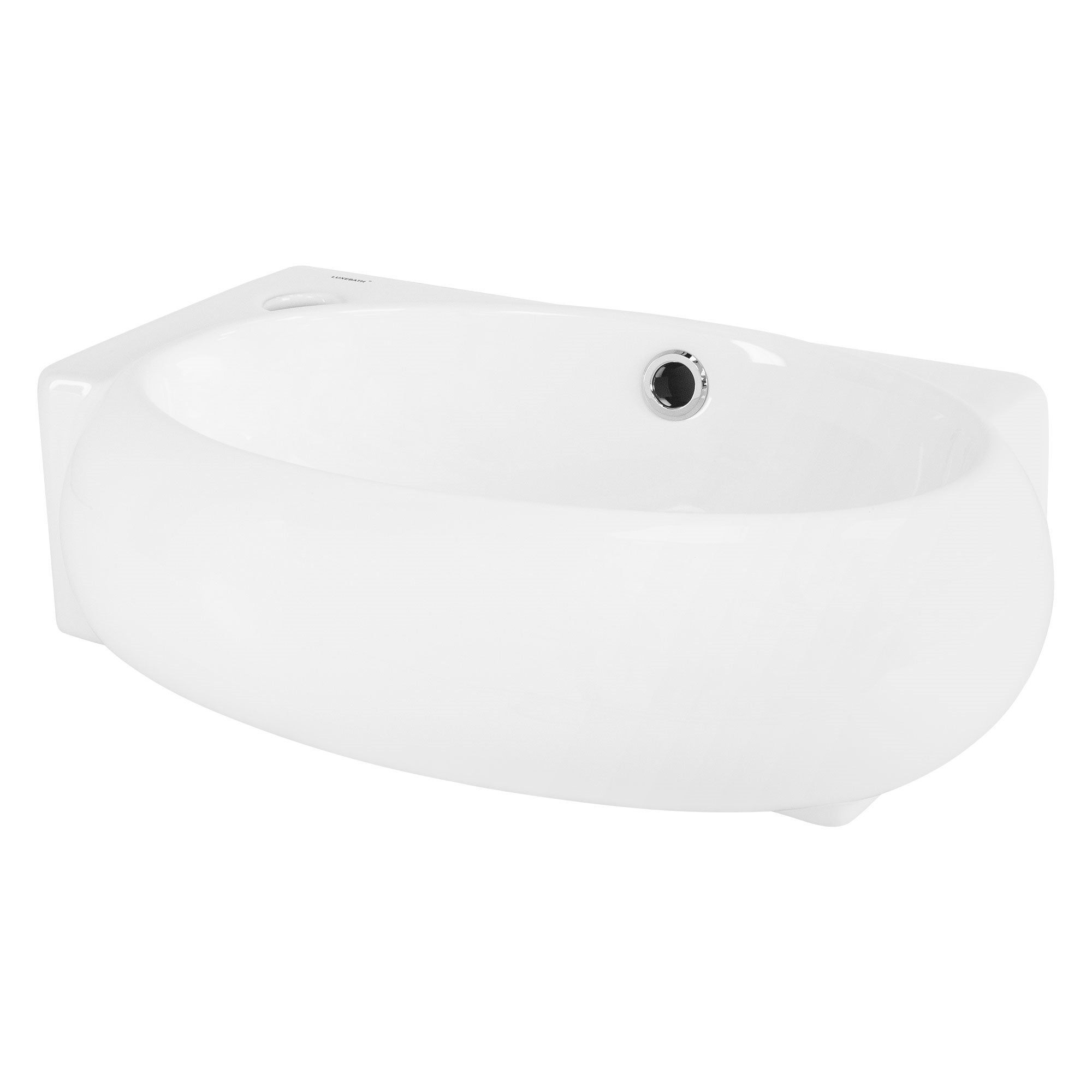 Lavabo Ovale In Ceramica Per Bagno - Dimensioni 49x35x13,5 Cm, Colore Bianco, Senza Rubinetto E Scarico