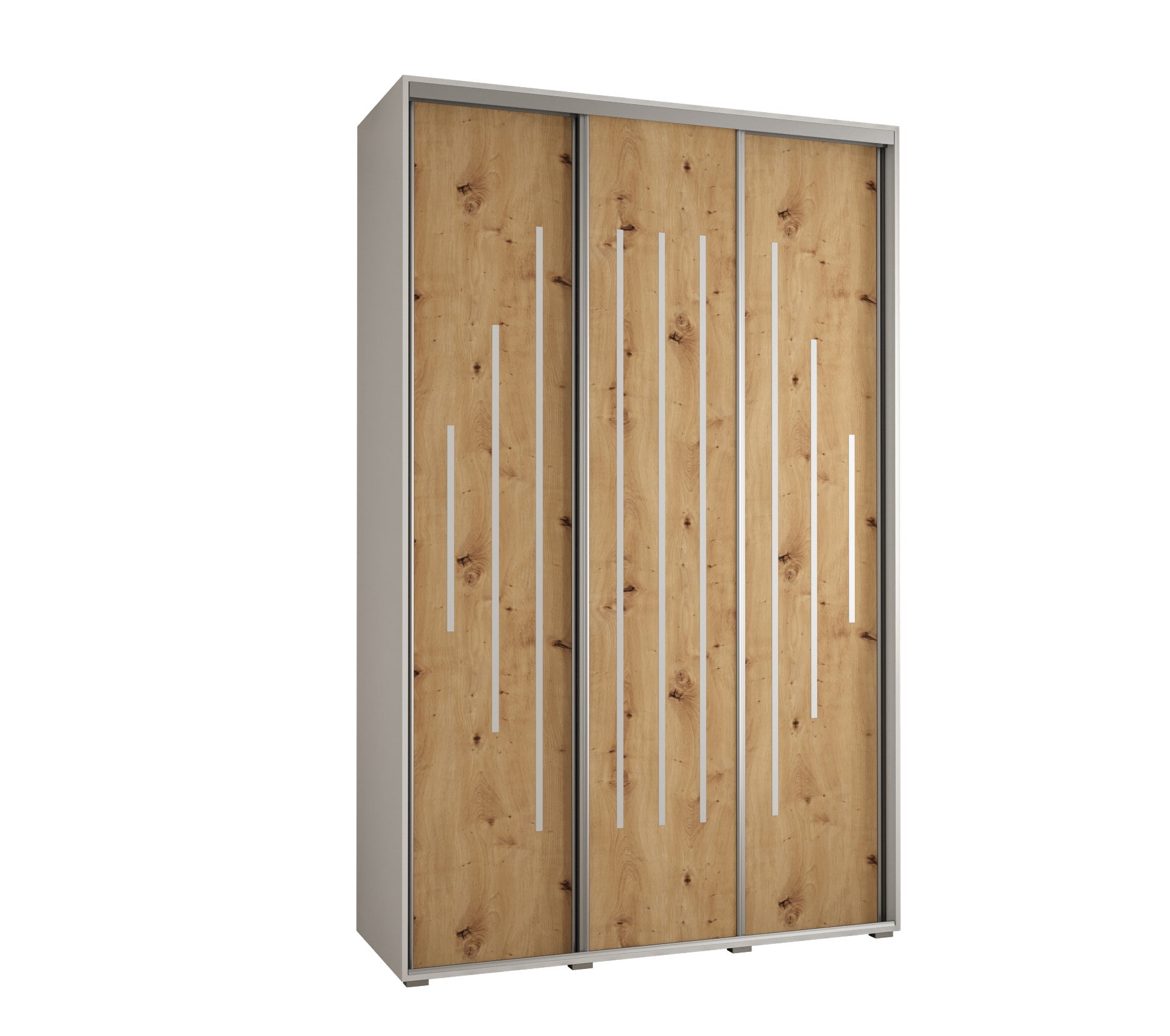 Szafa przesuwna wysoka Davos 12 150 x 45 x 235,2 cm biały + artisan + u. srebrny - Abiks Meble