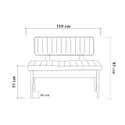 Banquette-coffre capitonnée avec dossier L110cm Scamnum Bois clair et ...