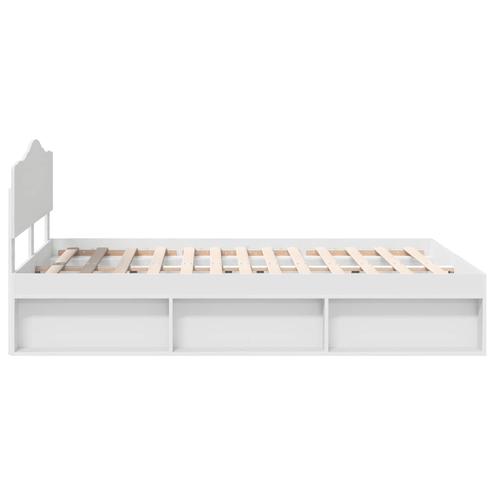 Cadre de lit blanc 140 x 190 cm en bois de pin massif - 8