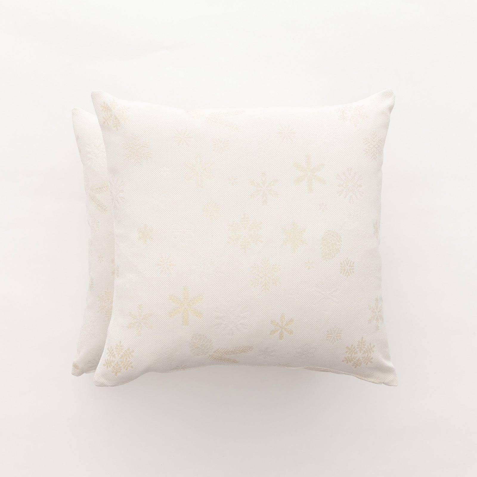 Pack 2 fundas cojín navidad jacquard algodón crudo 45x45 cm - flake