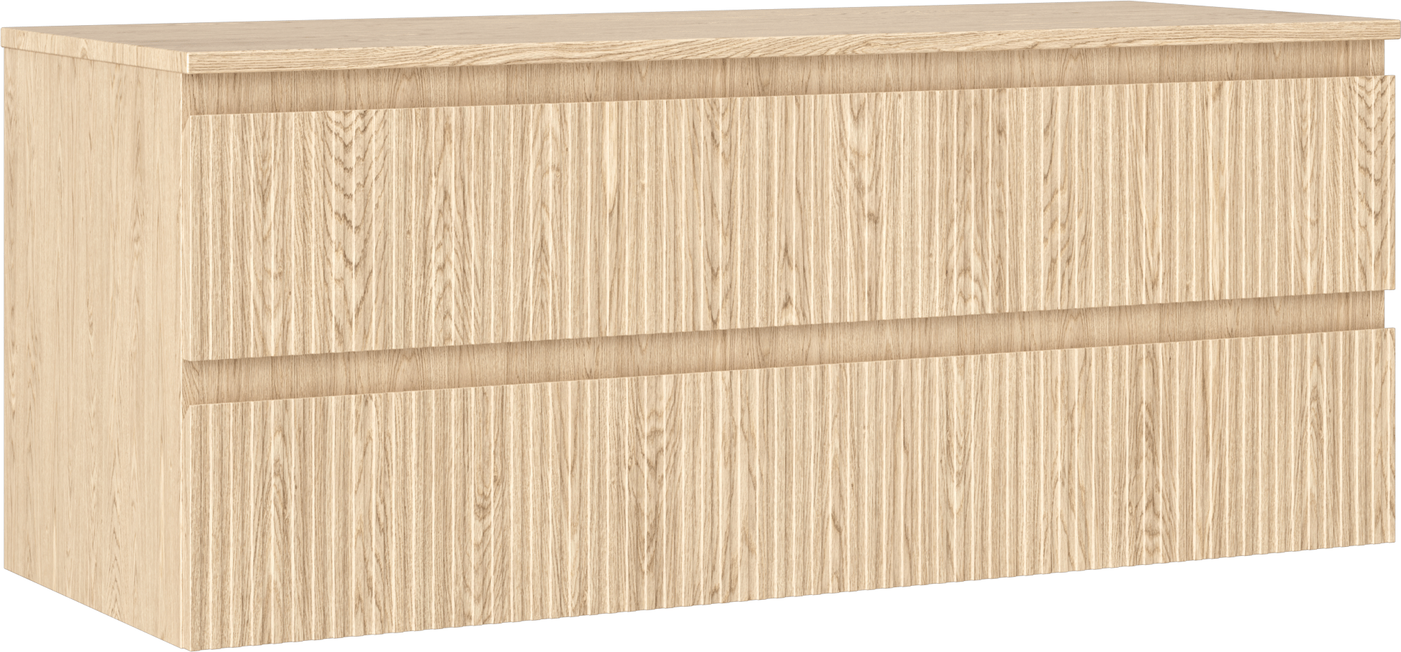 Mexen Rivel szafka łazienkowa podumywalkowa 120 cm z blatem, 2 szuflady, ryflowana , dąb - 91A20-12047-2-BFFC81