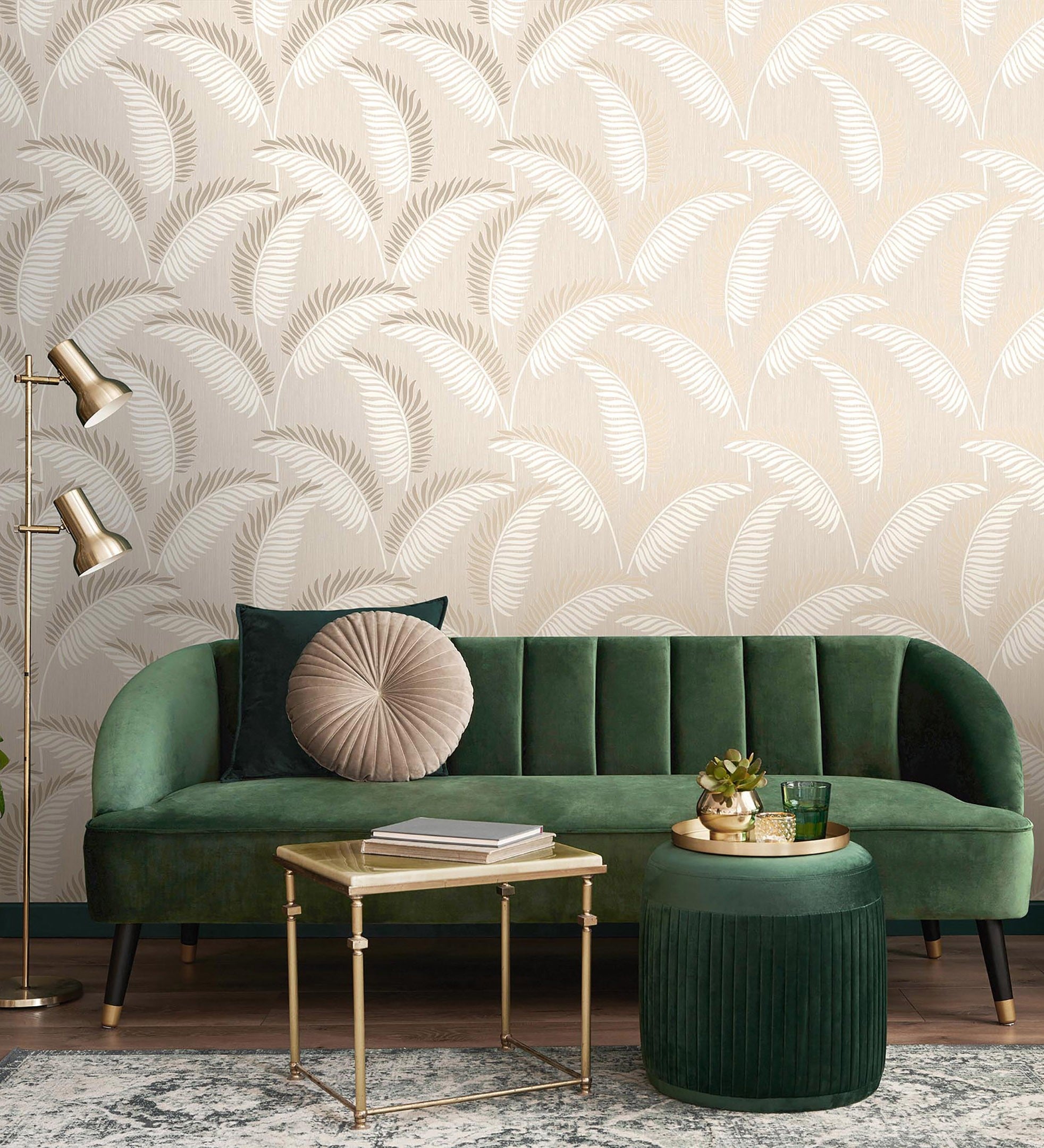 Carta da parati lavabile in vinile tropicale di foglie in rilievo dettagli metallizzati - Alan Palmer 681287 di GAULAN - Rotolo di 10 m x 0,53 m - 4
