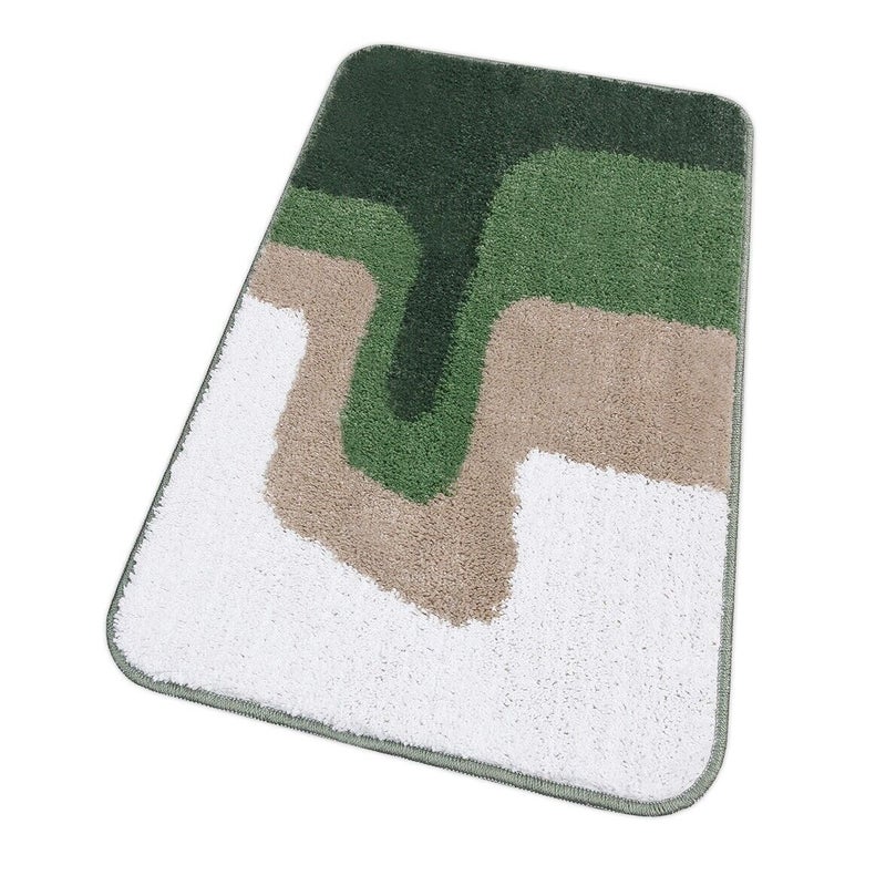Mata łazienkowa 50x110 Cm Dywanik Przyłóżkowy Gładkie Włosy Miękki Absorbent Antypoślizgowy Zmywalny Zielony