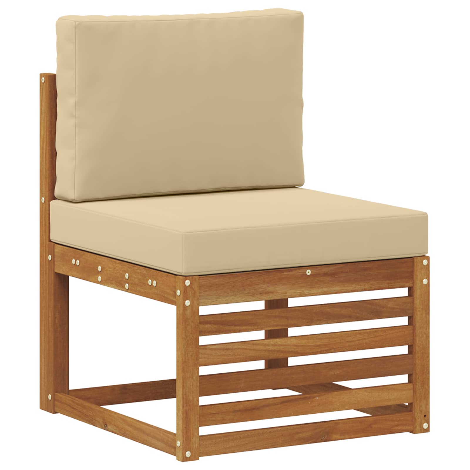 Ensemble de canapés d'extérieur, 7 pièces, naturel et beige, pour la terrasse - 4