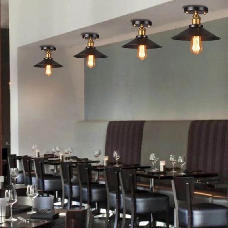 Zestaw 2 lamp sufitowych w stylu industrialnym, żyrandole metalowe retro, lampy wiszące LED, wysokiej jakości lampy sufitowe, φ22 cm (biało-złote) - 4