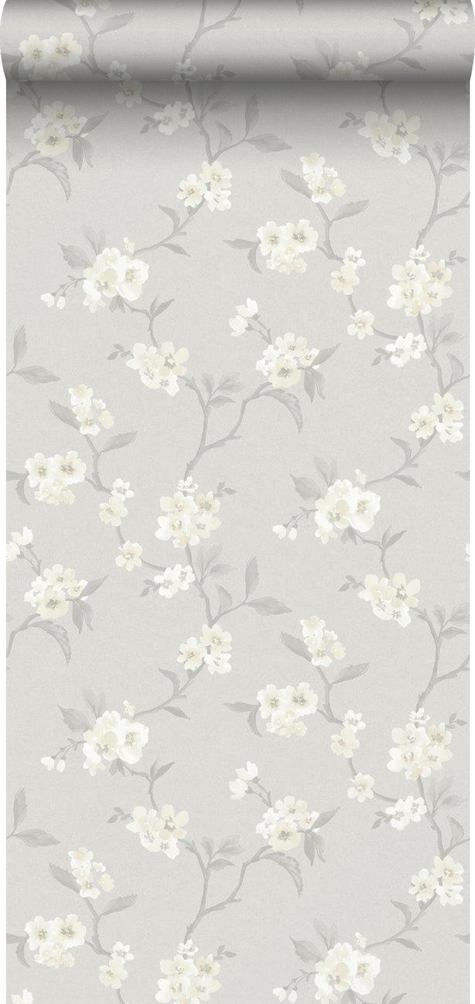 Tapeta kwiaty szarym - 53 cm x 11.2 m - BORASTAPETER