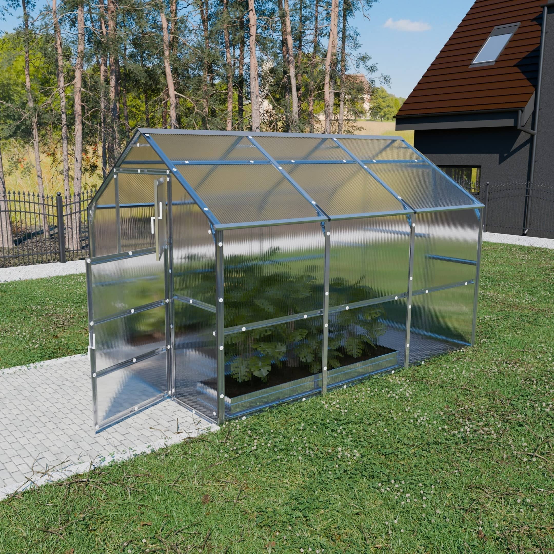 Serre de jardin KLASIKA BERNARD 2,35 x 3 m (7,05 m²), 4 mm avec revêtement en polycarbonate - 2