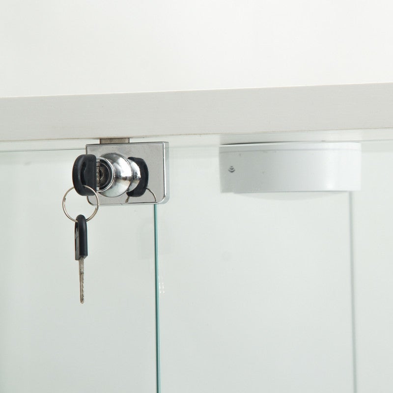Vitrine en Verre, vitrine pour collection, Transparent LED Vitrine sur pied vitrines trempé moderne en verre 4 Couches avec 2 Porte, 80.5x36.5x164 - 7