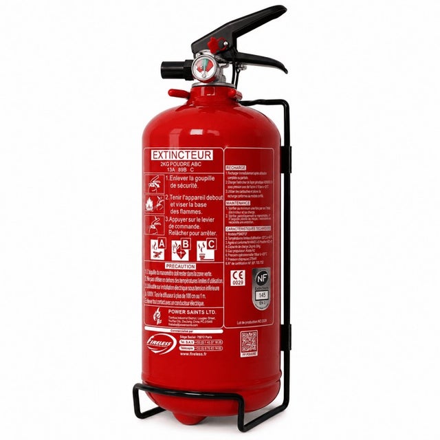 Extincteur 2KG Poudre classe ABC NF CE FIRELESS