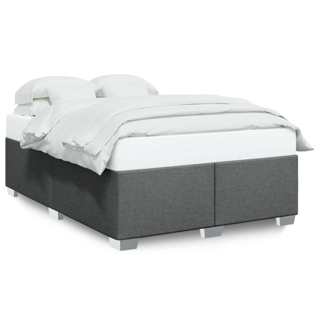 Cadre de lit sans matelas gris foncé 160 x 200 cm tissu - 2