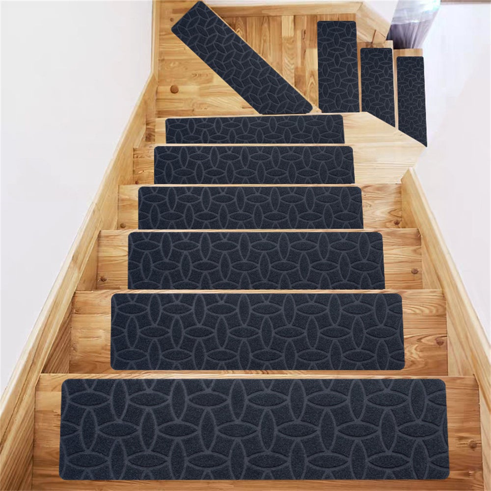10 sztuk szarych mat na schody, antypoślizgowe, samoprzylepne, wielokrotnego użytku, łatwe w montażu i ciche, 76 cm x 20 cm