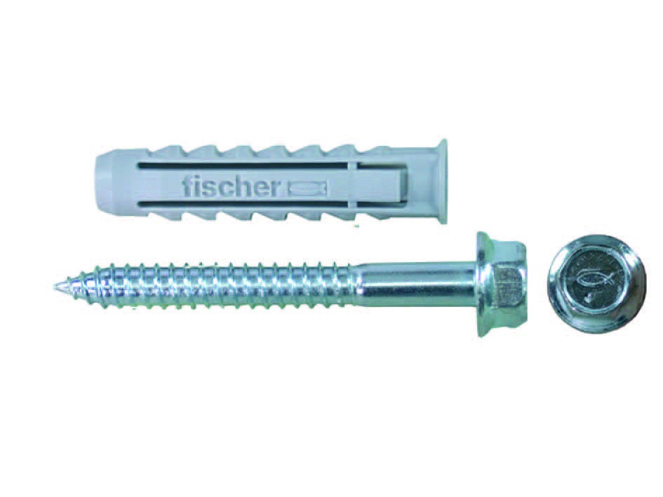 Fischer 50 Tasselli SX Plus BM con Vite Testa Esagonale 12x60 mm Muro Pieno, Mattone Forato, Muratura, Calcestruzzo, per il Fissaggio di Lampadari, Mo