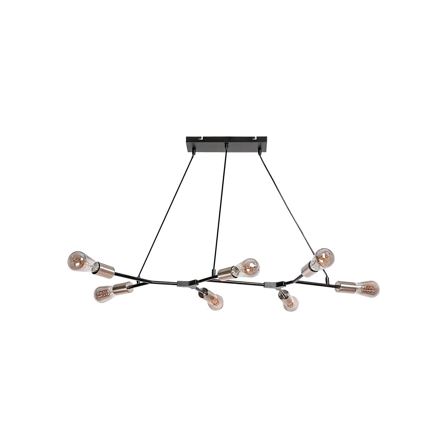 Lampa wisząca Branwen czarny matowa-chrom satyna 7xE27x40W metal wym:150x91x50cm IP20 Rabalux