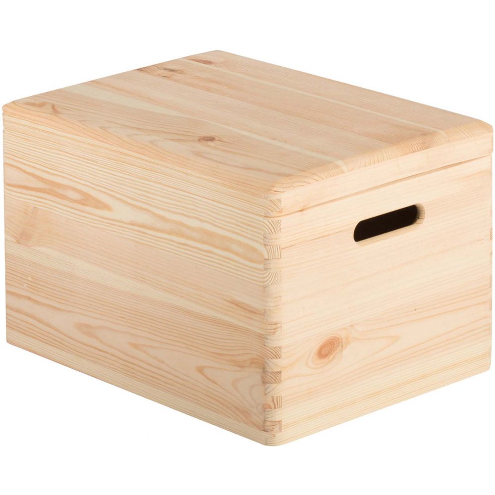 Boîte de rangement en pin massif avec couvercle 23x40x30&nbsp;cm - 5