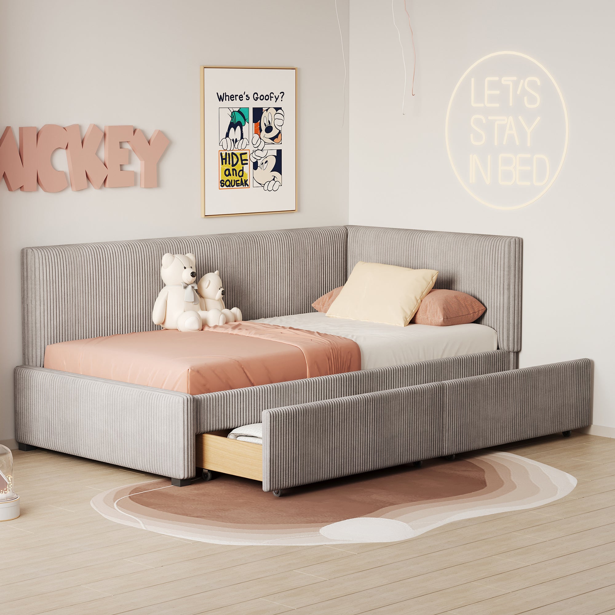 Sommier à Lattes en Acier pour Lit Simple 90 x 200 cm avec 24 Lattes en Bois Com