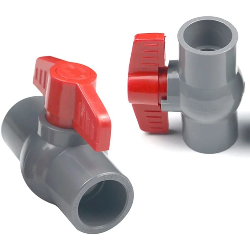 Lot De 2 Vannes D'Arrêt à Boisseau Sphérique Laiton PEX 1/2" Avec Poignée Rouge - Robinet Eau Chaude Froide Pour Tubes PEX