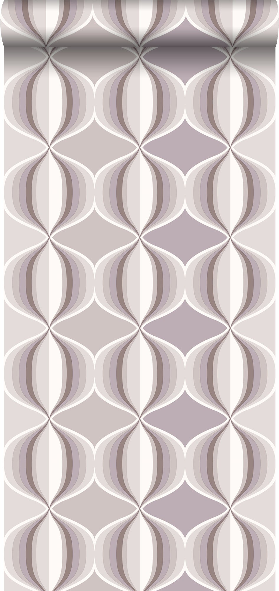 Tapeta motyw graficzny taupe - 53 cm x 10.05 m - ESTAHOME