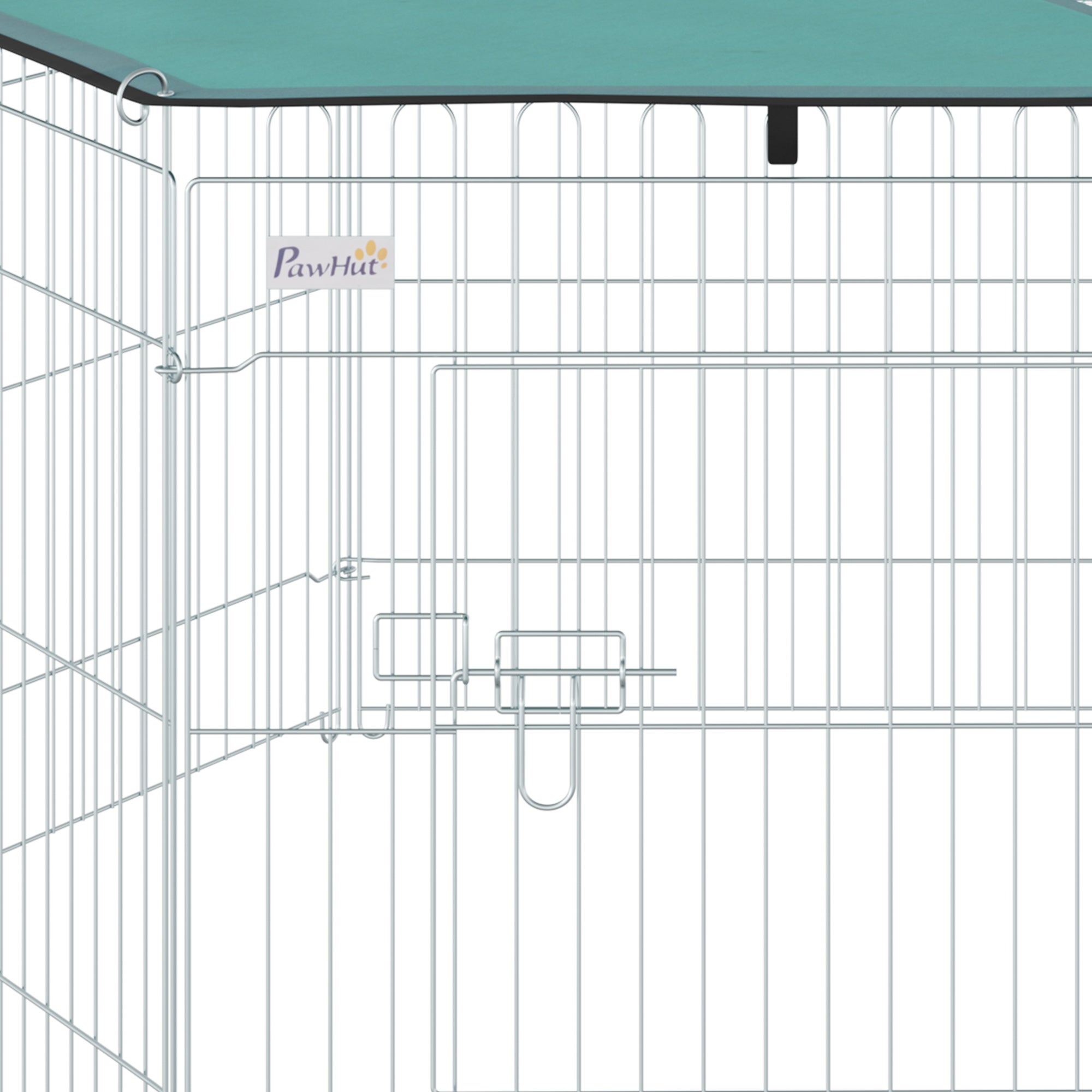 Parque de juegos para perros 6 paneles plegables PawHut 59x60cm plata - 5