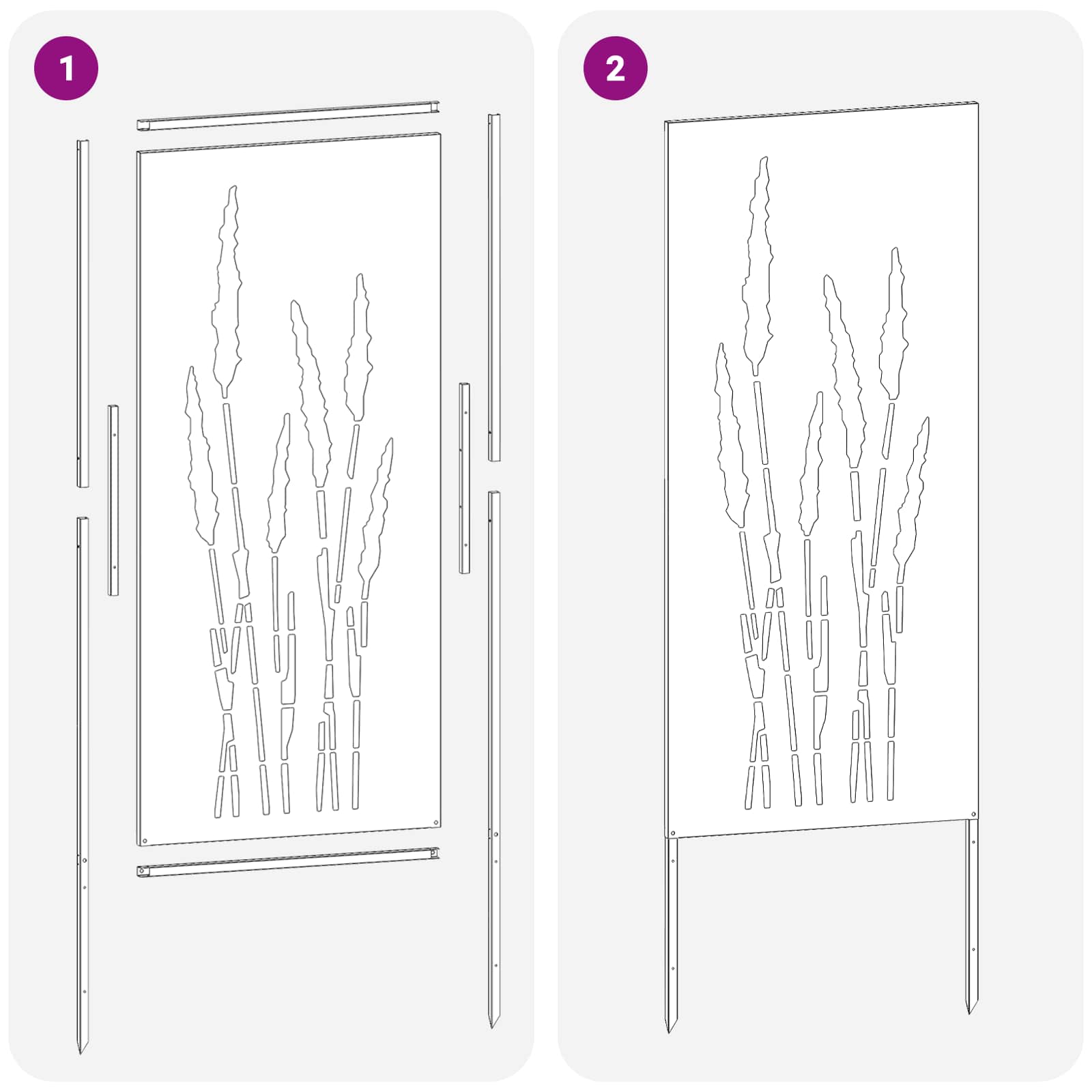 Écran de confidentialité de jardin Floral Noir 50 x 140 cm vidaXL - 8