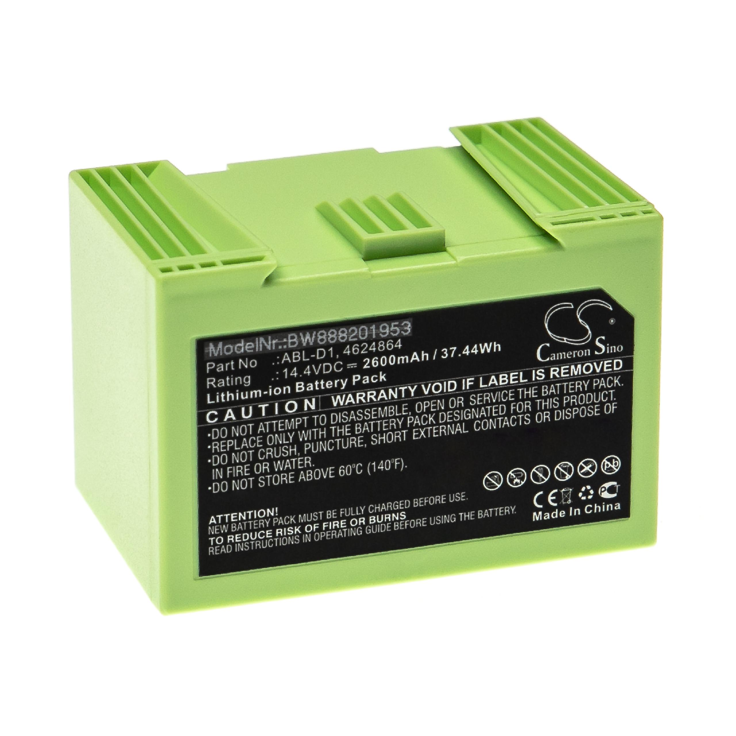 vhbw Batterie compatible avec iRobot Roomba e515040, 5150, 7150, 7550, e5150, e515020, e5152 robot électroménager noir (2600mAh, 14,4V, Li-ion) - 4