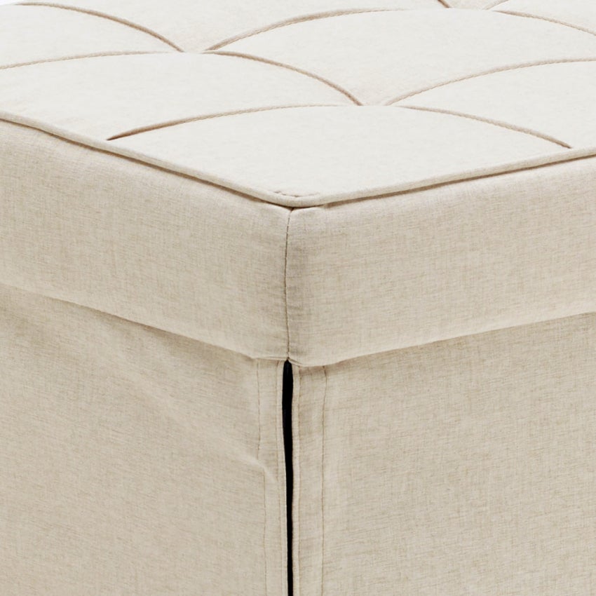 Pouf poltrona letto pieghevole in tessuto Sweet Relax - Beige - 7