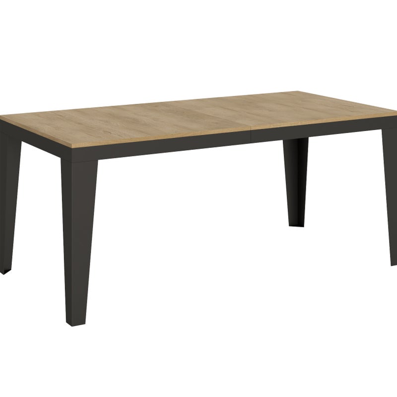Stół rozkładany 90x180/284 cm Flame Evolution Dąb Naturalny z ramą antracytową