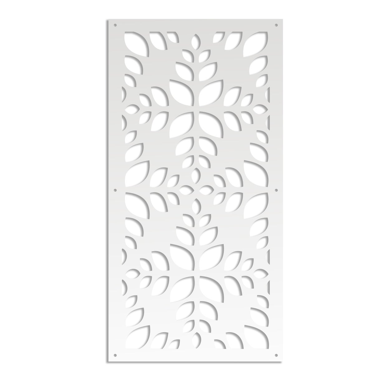 LIŚCIE - Panel perforowany PCV - Parasol przeciwsłoneczny o wymiarach 50x150 cm - kolor biały
