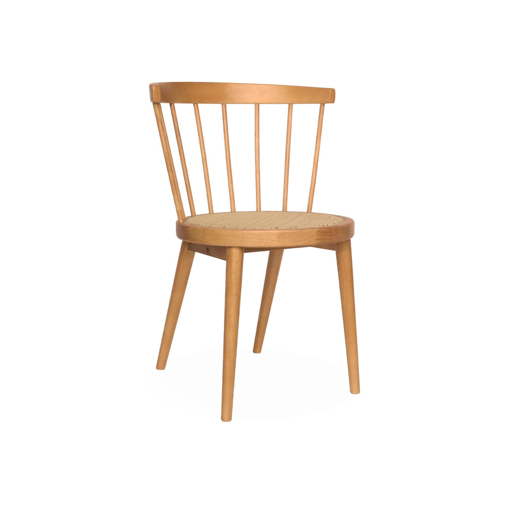 Lot de 4 chaises naturelles en bois et cannage. Nora. L 53 x P 53.5 x H 76cm NORA - 6