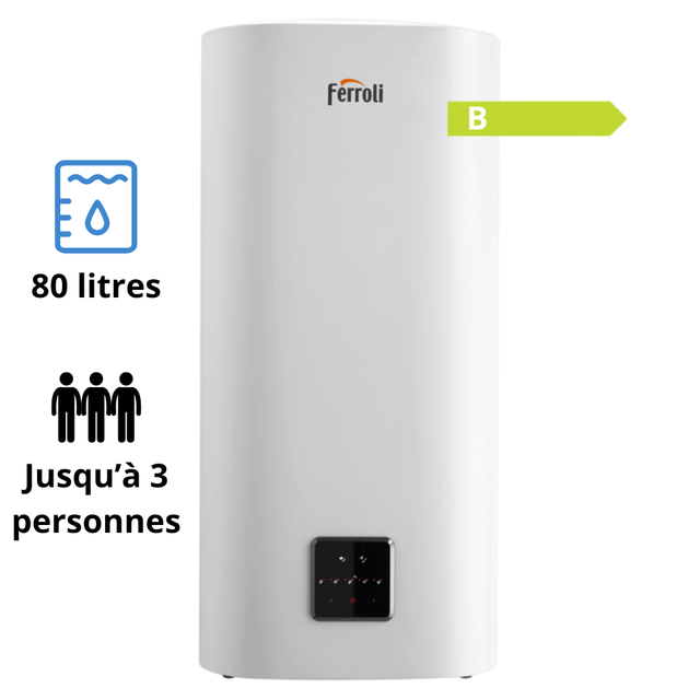Chauffe-eau électrique plat Titano Twin 80 litres FERROLI