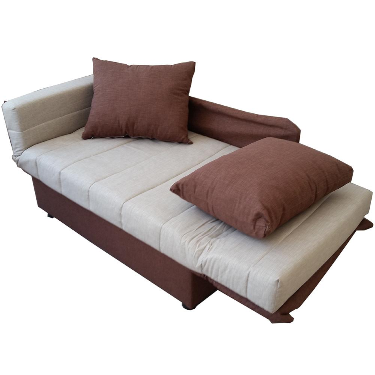 Divano Prontoletto Brontolo Matrimoniale Con Braccioli E Schienale Tubolare - Letto 160x185 Cm, Made In Italy