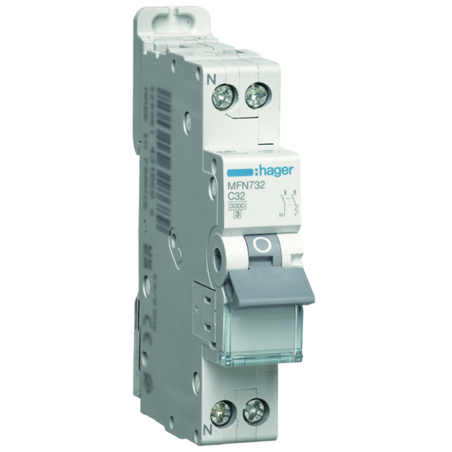 disjoncteur hager - 1 pôle - 32a - 6ka - courbe c - vis / vis