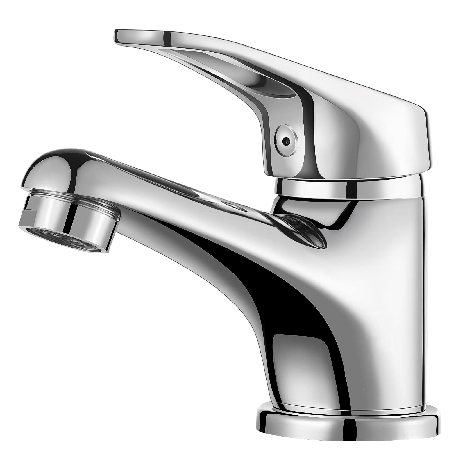 Rubinetto Lavabo Bocca Alta, Monocomando Bagno - Miscelatore Acqua Calda Fredda Rubinetto Lavabo Alto Da Appoggio Colore Bianco Opaco 88650532