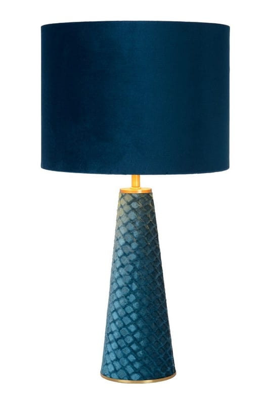 Lampa stołowa z abażurem EXTRAVAGANZA VELVET niebieska 1xE27x40W Lucide