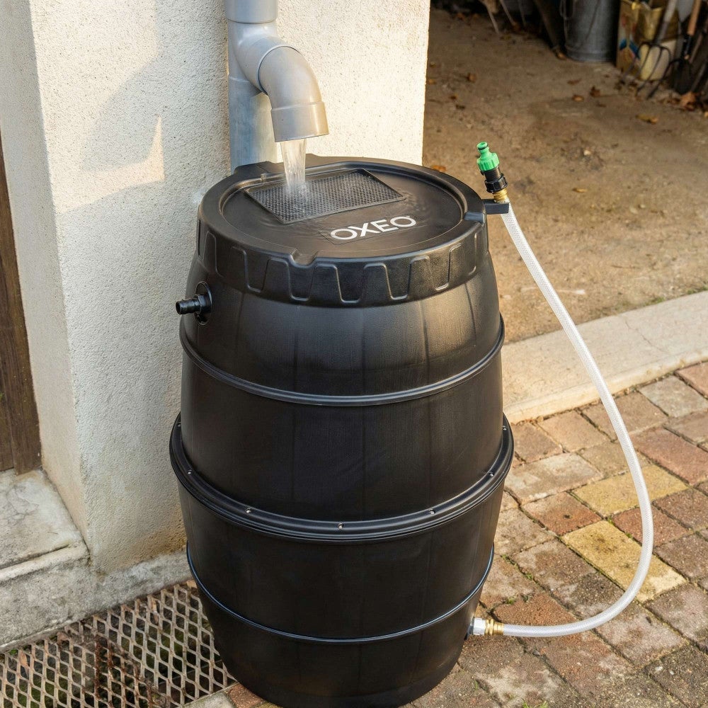 Récupérateur eau de pluie semi-rigide - 170L - Tonneau résistant au gel - Tuyau - Kit perçage Trop-plein - 3