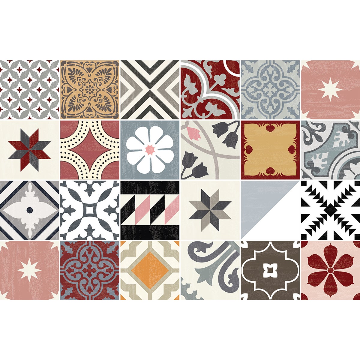 24 adesivi piastrelle di cemento alohilani - Sticker adesivo - adesivi murali - 24stickers15x15cm - 4