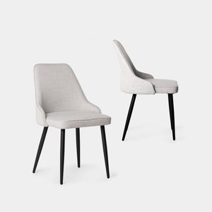 Silla De Comedor Sillón Asiento Tapizado Con Reposabrazos Revestimiento De PU Patas De Metal Carga 110 Kg Para Comedor Sala De Estar Dormitorio Gris 57535425