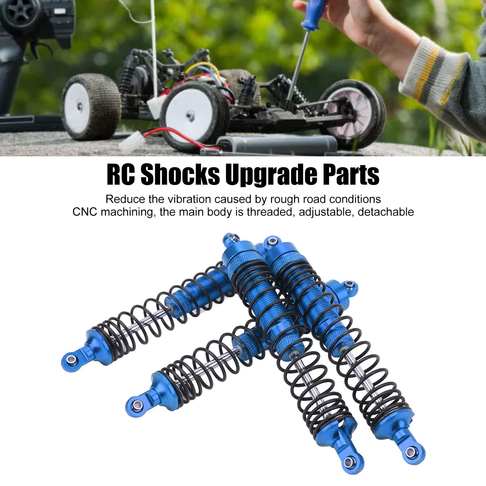 4 pezzi RC ammortizzatori anteriori e posteriori in lega di alluminio RC ammortizzatori set per LOSI 1/8 (blu scuro) - 4