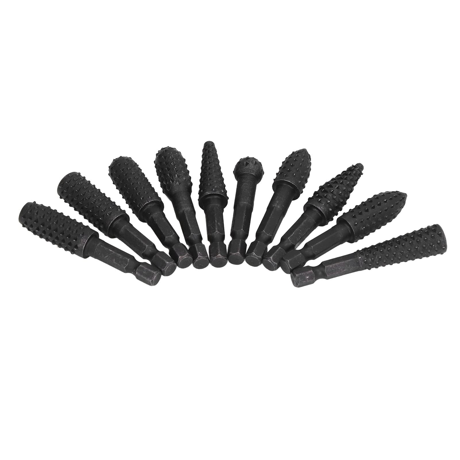 Lot De 10 Fraises Rotatives Pour Bois - Râpes Et Limes 6,3mm Pour Outils Électriques