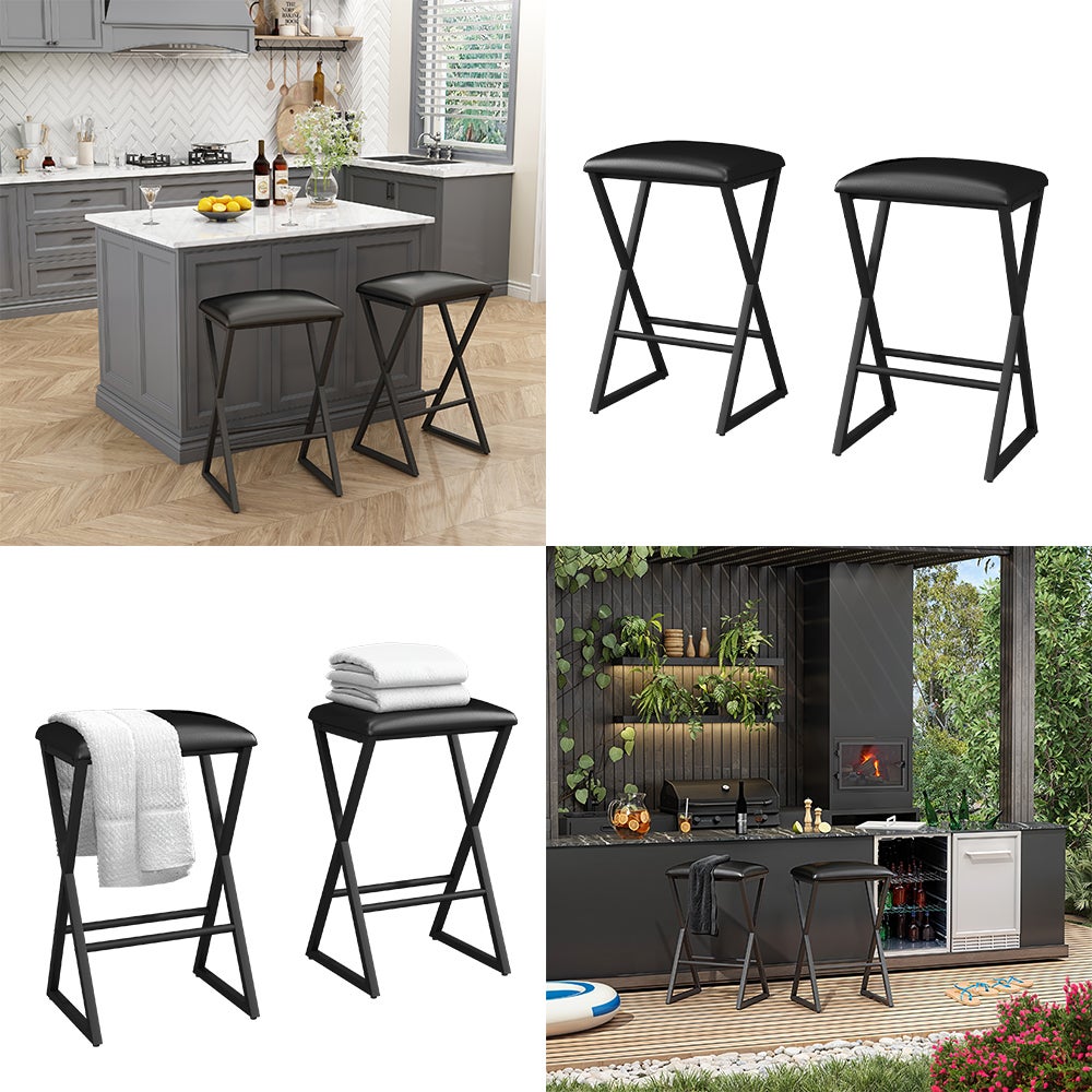 Vicco Stołek barowy zestaw 2 Vault, Czarny, 40 x 64 cm 2 części - 8