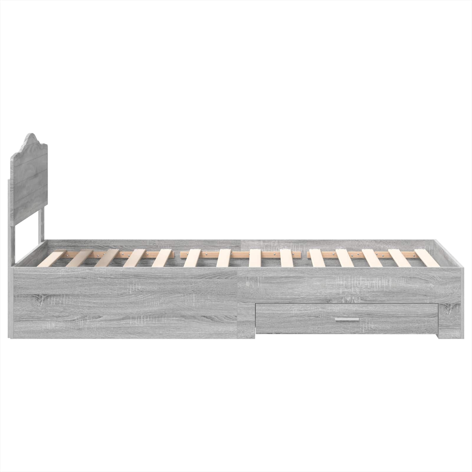 Cadre de lit gris 90 x 190 cm panneau de bois - 8